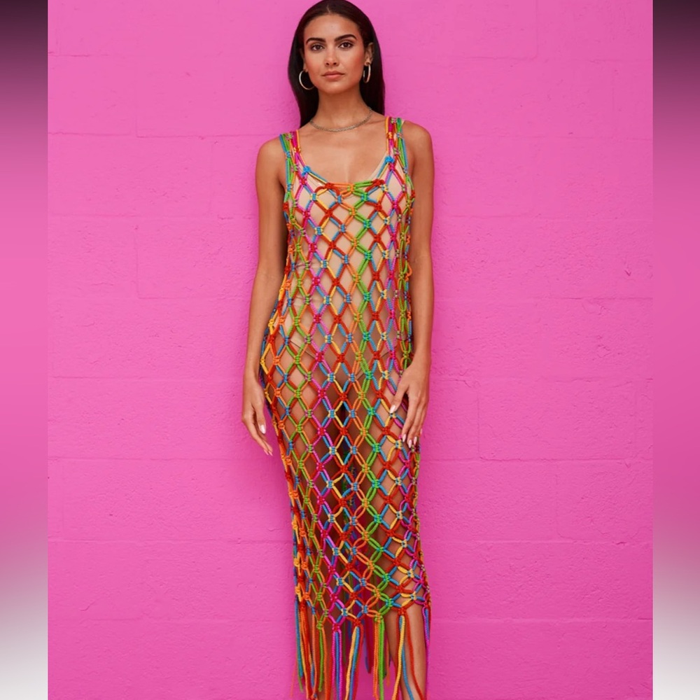 Multicolor net dress